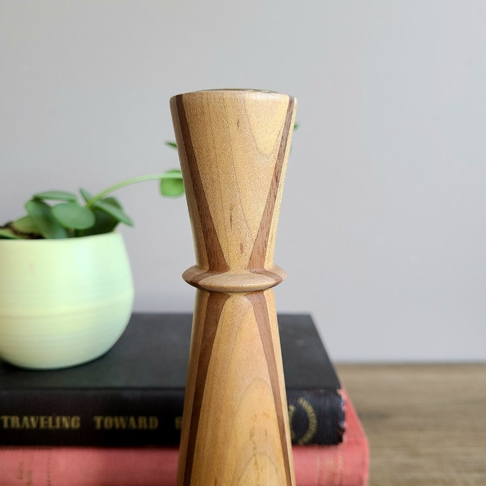Midcentury wooden teak candleholder/candlestick. - Picture 2 of 7